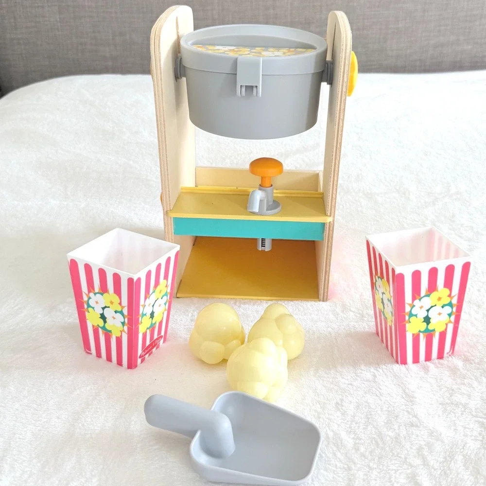 Melissa & Doug Popcorn Maker Play Set Kids Multicolor Wooden Movie Theater Toy
